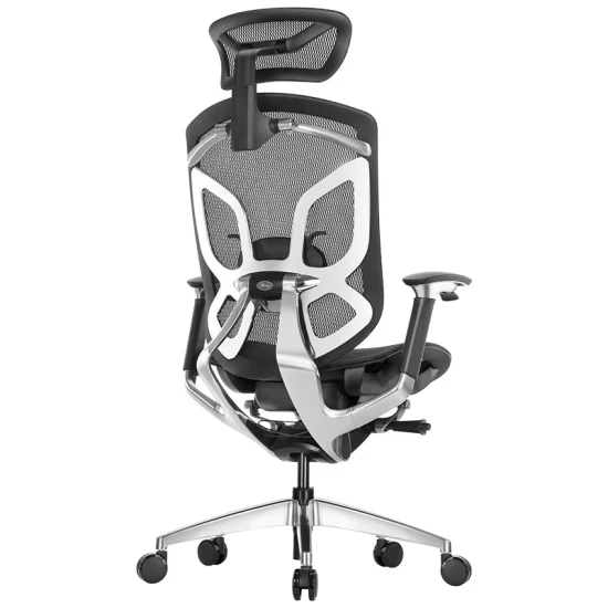 Cadeira de escritório de malha ergonômica com encosto alto e encosto de cabeça ajustável em 3D com design exclusivo