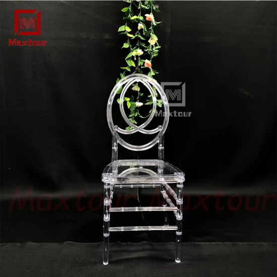 Cadeira de resina Phoenix de plástico transparente para evento de casamento de luxo forte
