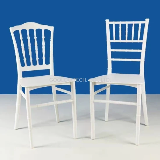 Personalização básica Plástico de polipropileno Tiffany Eventos de casamento Jantar Cadeiras Chiavari